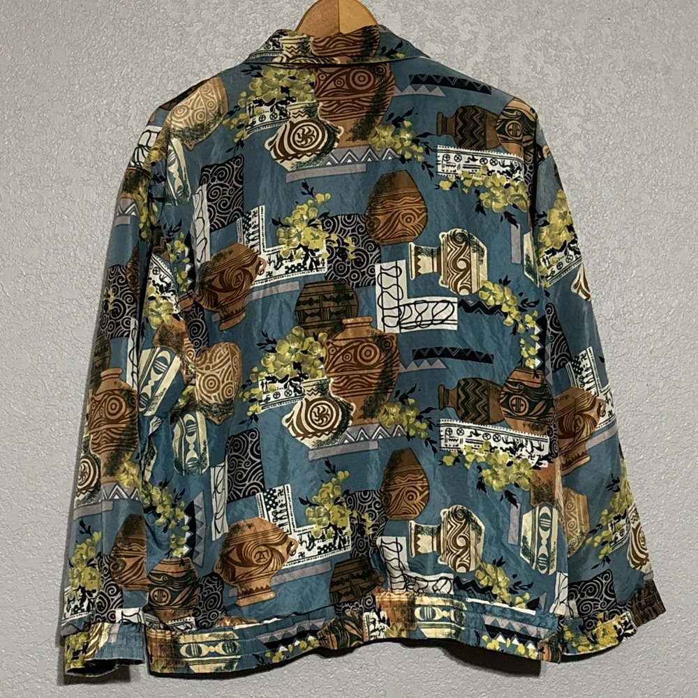 Vintage Patterned Silk Jacket - image 2